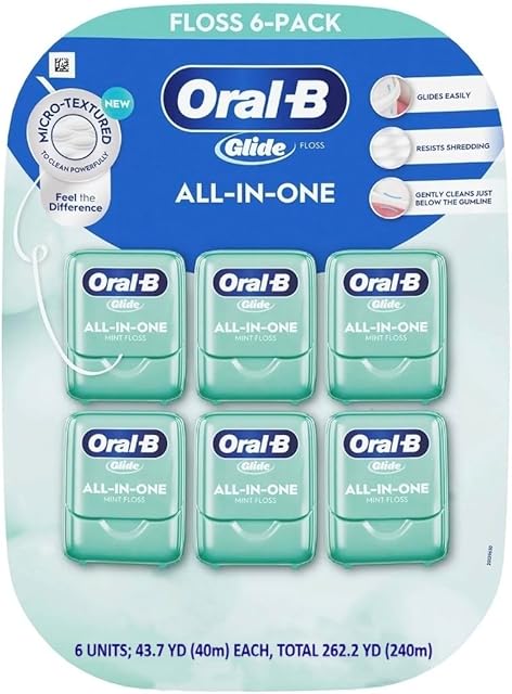 Glide Crest Comfort Plus Dental Floss Mint 40m Each (6 Pack)