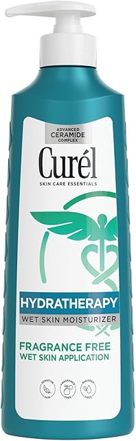 Curel Hydra Therapy In Shower Lotion, Itch Defense Body Moisturizer with Advanced Ceramide Complex, Vitamin E, & Oatmeal Extract, 12 Oz