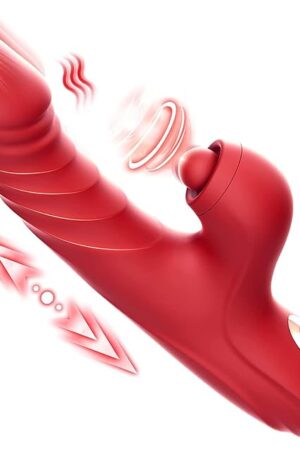 Vibrator Thrusting Dildo for Women - G Spot Vibrator Clitoral Stimulator Sex Toys Thrusting Vibrator with 10 Vibration 7 Thrust Mode with Licking, Rabbit Vibrators Adult Sex Toy for Women and Couple