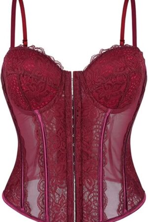 Lace Corset Tops for Women 2025 Palace Overbust Fish Bones Bustier Renaissance Body Shaper Straps Cami Top Bodice