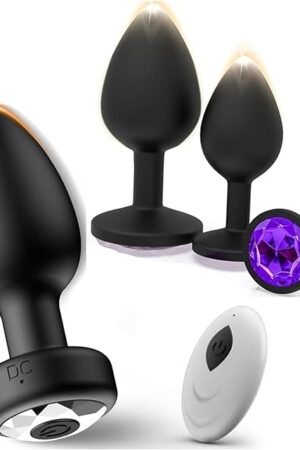 Anal Plug Vibrator Butt Plug, 4PCS Silicone Anal Toys Butt Plug Training Kit with Remote Control 10 Frequency Vibrating, Anal Toys Adult Sex Toy & Games Prostate Massager