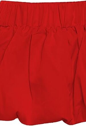 Women Y2k Bubble Mini Skirt High Waist Ruffle Hem Pleated Rave Dance Sports Yoga Skirt