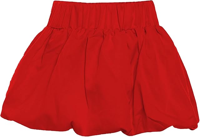 Women Y2k Bubble Mini Skirt High Waist Ruffle Hem Pleated Rave Dance Sports Yoga Skirt