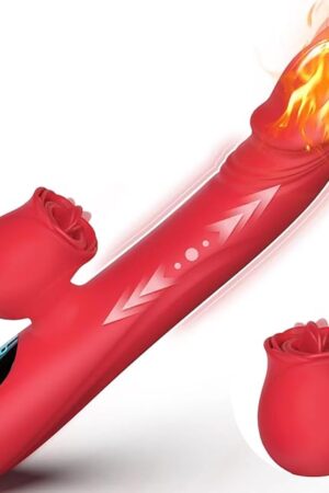 Womens Sex Toys Thrusting Vibrator, Thrusting Dildo G Spot Vibrator Clitoral Stimulation Rose Sex Toy with 7 Licking & Thrusting Vibration Modes,Rabbit Vibrators Adult Sex Toys for Women Couples