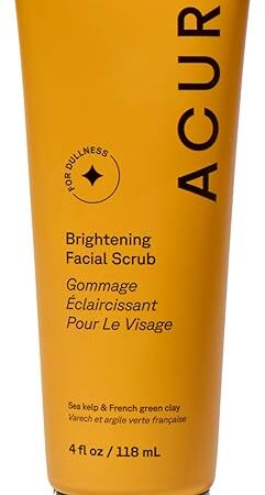 Acure Brightening Facial Scrub for a Youthful, Brighter, Radiant Complexion | With Sea Kelp & French Green Clay, 4 Fl Oz