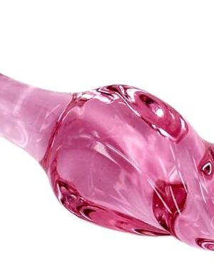 4.3 Inches Pink Glass Pleasure Wand for Anal Sex Play, Eastern Delights Small Anal Butt Plug for Beginner Starter