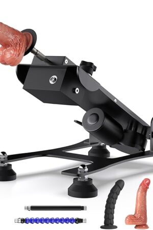 Adult Sex Machine Thrusting Automatic Electric Powerful Sex Toys with 1 * Realistic Big Suction Dildo + 1 * Black Cock+ 1 * Anal Dick + 2 * Extension Rod Sexual Stimulation Device Womens Men Pleasure