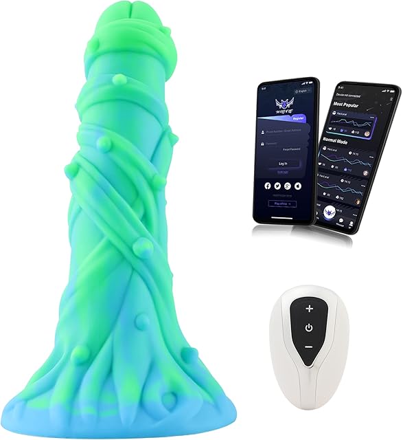 APP-Controlled Vibrator, Glow-in-The-Dark Silicone Dildo, 8.2" Premium Vibrator-Designer Series