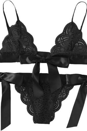 Women Lingerie Set Sexy Lace Bra and Panty Set Bralette Lingerie 2 Piece Babydoll Bodysuit Naughty Slutty Sleepwear