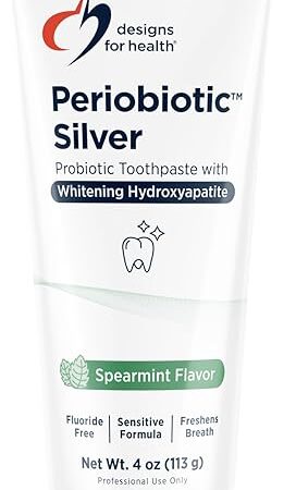 Designs for Health Periobiotic Silver Hydroxyapatite Toothpaste - Fluoride Free Toothpaste with Oral Probiotics with Whitening Hydroxyapatite - Supports Gum Health & Remineralization (4oz Mint)