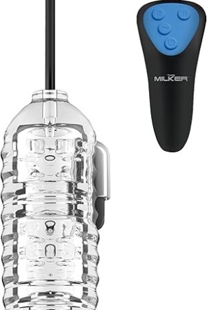 19X Mini Handheld Milker Masturbator with Remote Controlled Bullet for Men & Couples Oral-Like Suction & Vibrations 3 speeds & 7 Patterns of Vibration Rechargeable