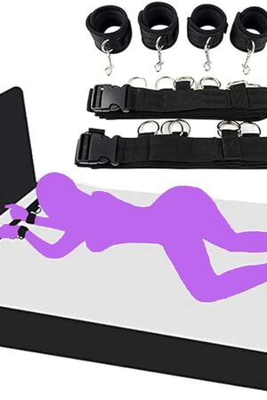 Bed Bonage Straps Restraint for Queen Sized Sex Ties for Ankles and Wrists Bar Women King Size Bed Straps Adult Play Under King Mattress Leg Spreader Bar Sex Hand Cuff Bracelets for Bedroom Sweater