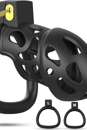 Chastity Cage Device for Men, Lightweight Cock Cage Chastity Devices Invisible Lock for Men Penis Training, Penis Cage with 3 Sizes Rings & 2 Key, Bondage Gear & Accessories Adult Sex Toys