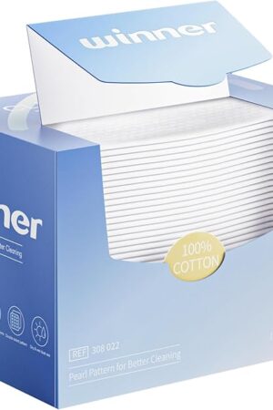 Winner Face Towels, 100% USDA Biobased Facial Towelettes XL, Disposable Face Towel for Sensitive Skin, Ultra Soft Makeup Remover Dry Wipes, Odor-Free, 55 Count, 1 Pack