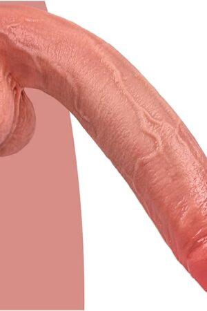 12" Realistic Huge Thick Dildo - Dual-Layer Silicone Big Dildo with Strong Suction Cup for G Spot Anal Stimulation Hands-Free for Men Women & Couples