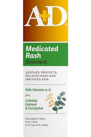 A+D Medicated Rash Ointment 15 oz? Relieves Rash & Skin Irritated Skin from Poison Ivy, Eczema, Beard Rash, Bikini Rash, Dry Skin, Chapped Skin, bug bites Made with Colloidal Oatmeal