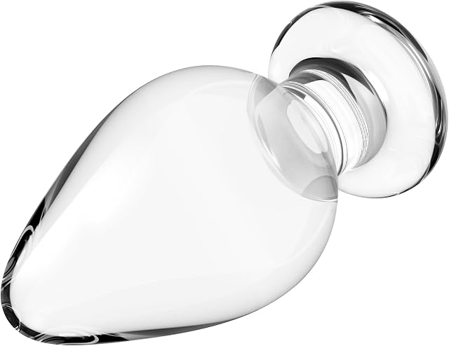 LEEWEDENG 4 inch Mushroom Butt Plug,Crystal Glass Anal Plugs Bum Plug Anal Trainer Expander Sex Toys for Couples