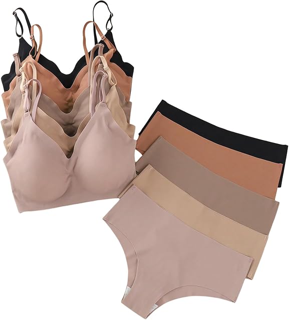 Women's 10 Piece No Show Sexy Lingerie Sets Seamless Wireless Bra and Panty Set