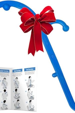 LiBa Back and Neck Massager - Trigger Point Massage Tools for Pain Relief and Manual Massage Hook Therapy Handheld Back Neck Shoulder Massager Blue - Gift for Women & Men