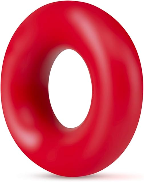 Eden Sex Toys - Oversized Donut Cock Rings (Set of 2) - Enhance Erection, Stamina & Girth with Superior Fit - Smooth & Thick Stretchy Penis Rings - Lasting Hardness & Performance Boost for Men - Red