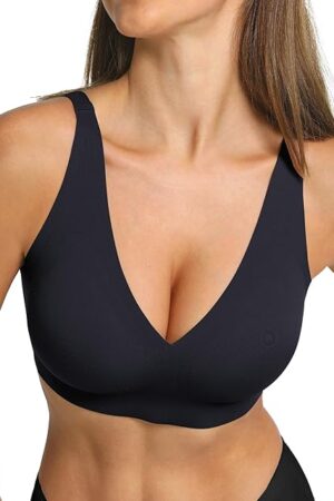 Women Plunge No Underwire Bra Deep V Seamless Supportive Bras Buttery Smooth Comfort Sexy Bralettes Underwear