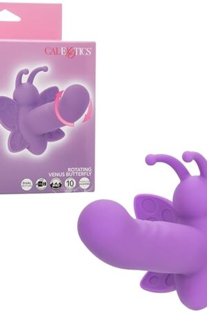 CalExotics First Time Rotating Venus Butterfly, 10-Function Waterproof Silicone Full-Contact Self Butterfly Stimulator with Rotating Pleasure Tip Purple SE-0003-17-3