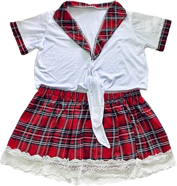 Women's Lingerie Set Cosplay Exotic Costume Lace Top and Mini Skirt Roleplay Nightwear
