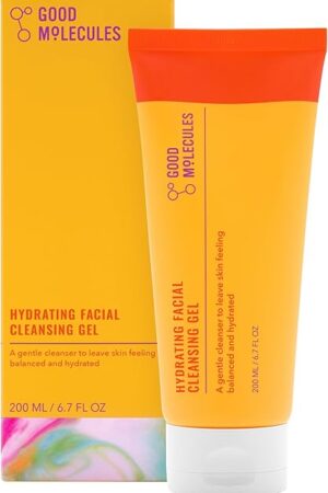 Good Molecules Hydrating Facial Cleansing Gel - Face Wash with Rosewater and Pineapple Extracts to Brighten, Cleanse, and Moisturize - Facial Cleanser, Skin Care