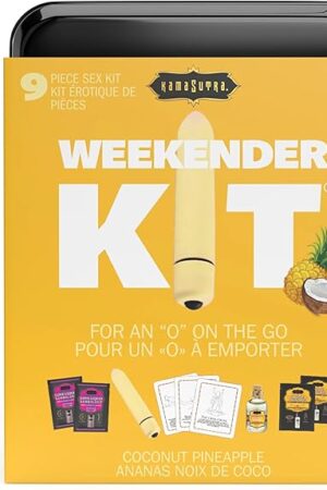 Kama Sutra Weekender Kits - Includes: Delux Vibrator, Oil of Love, Divine Nectar, Love Liquid, and Erotic Position Playcards (Vibe Coconut Pineapple)
