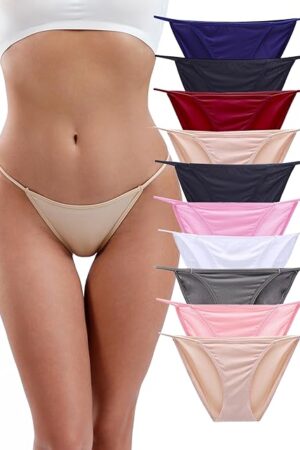 Women's String Bikini Panties Low Rise Underwear High Cut Cheeky Panties XS-XL