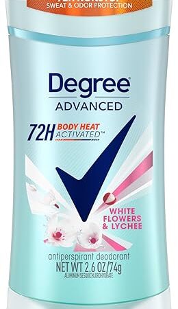 Degree Advanced Protection Antiperspirant Deodorant White Flowers & Lychee for 72-Hour Sweat & Odor Control for Women, with Body Heat Activated Technology, 26 oz