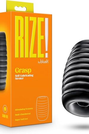 Blush Novelties - Blush Rize Grasp - Self-Lubricating Pocket Stroker Male Masturbator Made with Ultra Soft X5? Plus - 3 Uniquely Textured Erotic Pleasure Chambers - Open Ended Snug Fit Sex Toy for Men