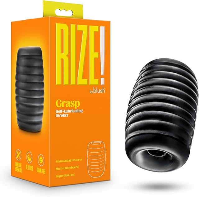 Blush Novelties - Blush Rize Grasp - Self-Lubricating Pocket Stroker Male Masturbator Made with Ultra Soft X5? Plus - 3 Uniquely Textured Erotic Pleasure Chambers - Open Ended Snug Fit Sex Toy for Men