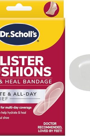 Dr Scholl's Blister Cushions Seal & Heal Bandage with Hydrogel Technology, 8 ct // Immediate & All-Day Pain Relief, Thin, Flexible & Nearly Invisible, Moisture-Infused