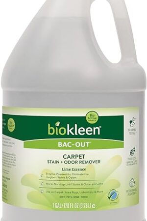 Biokleen Bac-Out Enzyme Stain & Odor Remover - 128 Ounces - Destroys Stains & Odors Safely, for Pet Stains, Laundry, Diapers, Wine, Carpets, & More, Eco-Friendly, Non-Toxic