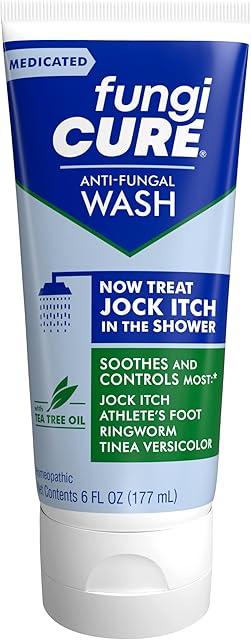 FUNGICURE Medicated Anti-Fungal Jock Itch Wash - Treat Jock Itch in the Shower - Relieves Itching and Burning, 6 fl oz