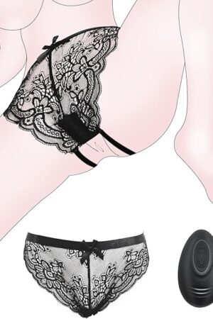 Wearable Panty Vibrator with Remote Control, Vibrating Lace Panties with Open Crotch Adult Sex Toys & Games, Couple Sex Toy Clitoral Stimulator, Vibrators for Women Sexual Pleasure