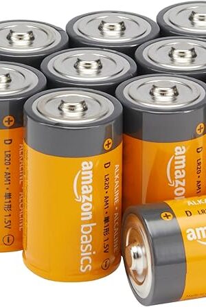 Amazon Basics 12-Pack D Cell Alkaline All-Purpose Batteries, 15 Volt, 5-Year Shelf Life