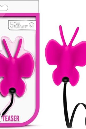 Blush Novelties Luxe - Butterfly Teaser - Platinum Silicone Multi Speed Battery Powered Vaginal Stimulator - IPX7 Submersible Waterproof Bullet - Latex Free - Sex Toy for Women Couples - Fuchsia