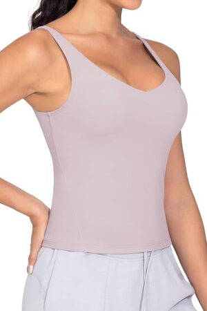 Women's Longline Sports Bra Wirefree Padded Workout Yoga Tank Top