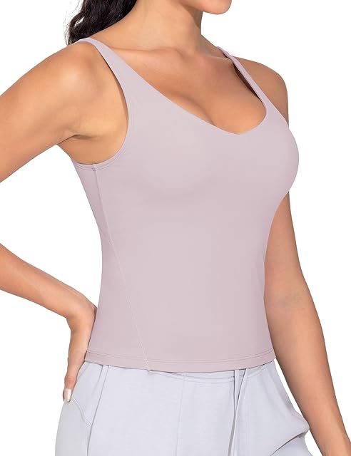 Women's Longline Sports Bra Wirefree Padded Workout Yoga Tank Top