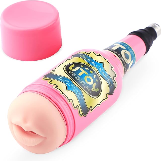 Auxfun Sex Machine Lifelike Male Masturbator for Oral Sex with Vivid Tongue and Teeth Attachment for 3XLR Male Adult Sex Toy