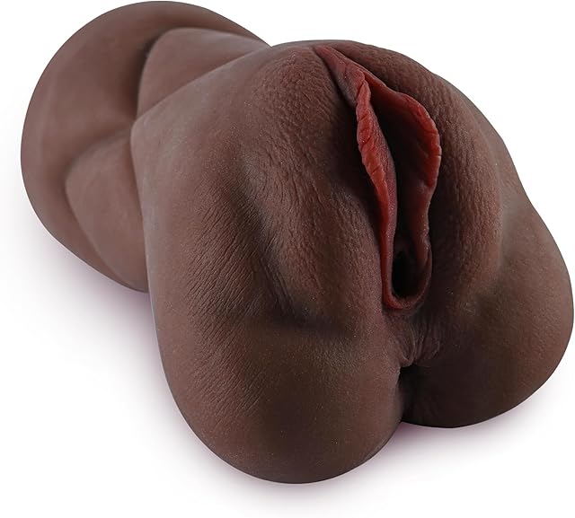 Black Realistic Pocket Pussies Male Masturbator, Men's Penis Stroker with 3D Realistic Textured Pocket Pussy and Tight Anus, Portable Anal Sex Doll Pussy Ass for Men, Male Blowjob Stroker Sex Toy