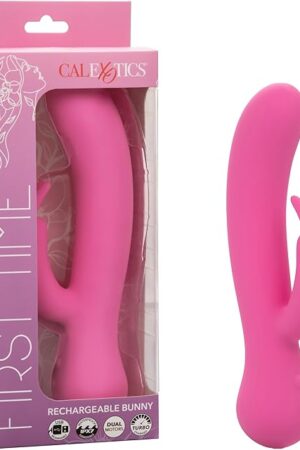 CalExotics First Time Rechargeable Bunny, IPX7 Waterproof Silicone Rabbit Vibrator with Turbo Boost Accelerated Speeds - SE-0003-30-3