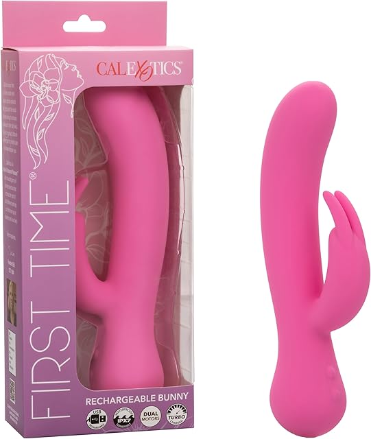 CalExotics First Time Rechargeable Bunny, IPX7 Waterproof Silicone Rabbit Vibrator with Turbo Boost Accelerated Speeds - SE-0003-30-3