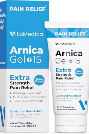 VitaMedica Arnica Gel Plus 15 Healing Plant Compounds, Extra Strength Formulation for Bruising, Swelling, Joint Pain, Muscle Soreness & Stiffness, All-Natural, Plant-Based Pain Relief