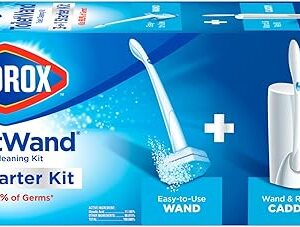 Clorox Toilet Wand Toilet Cleaning Kit, ToiletWand, Caddy and 6 Refills (Pack May Vary)