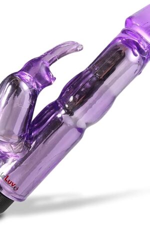 LeLuv Rabbit Vibrator Bath Time Bunny 8 Inch Waterproof Dual Motor Simple Controls Purple