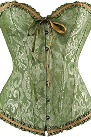 Women's Corset Bustier Top Lace Up Boned Overbust Cincher Floral Satin Waist Trainer Sexy Lingerie Bodyshaper
