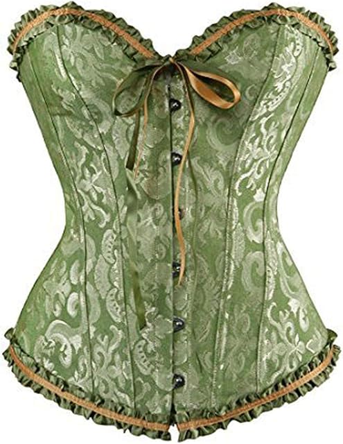 Women's Corset Bustier Top Lace Up Boned Overbust Cincher Floral Satin Waist Trainer Sexy Lingerie Bodyshaper
